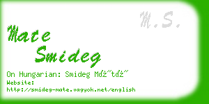 mate smideg business card
